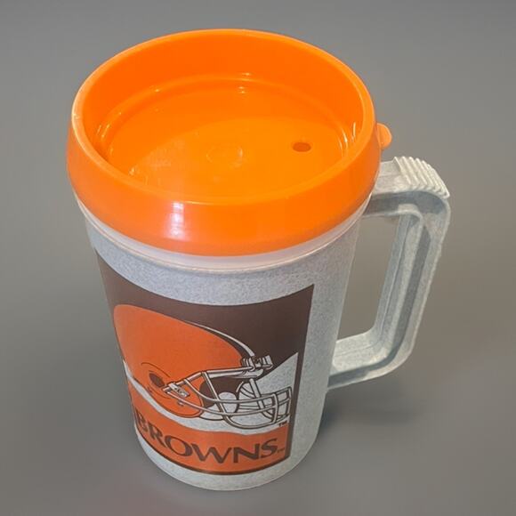 VTG Cleveland Browns Insulated Beer Mug Cup Super Thermo Thermos NFL Football - Picture 3 of 6